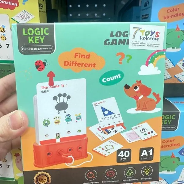 Gra logiczna Logic Key 40 kart z podstawą i sznurkiem, etap A1