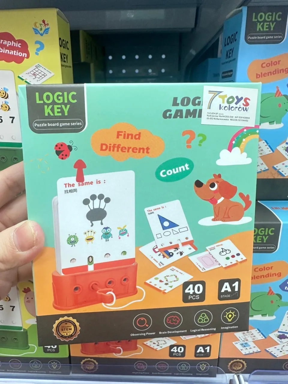 Gra logiczna Logic Key 40 kart z podstawą i sznurkiem, etap A1