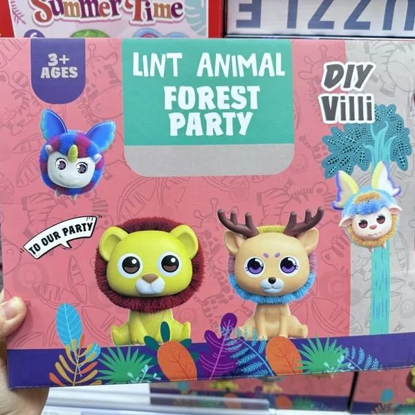 Zabawka DIY Lint Animal Forest Party - Puszyste Zwierzątka Leśne, 6szt