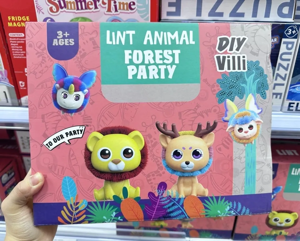 Zabawka DIY Lint Animal Forest Party - Puszyste Zwierzątka Leśne, 6szt