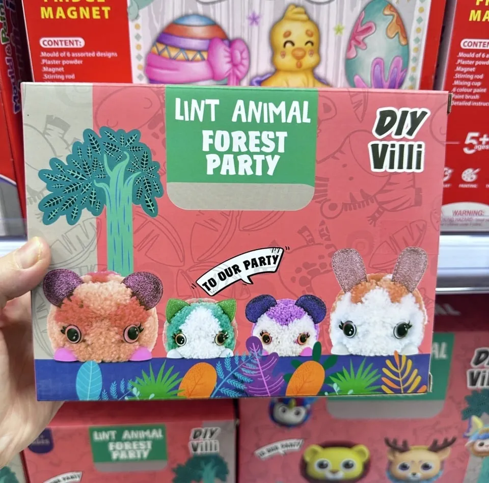Zestaw DIY Lint Animal Forest Party - zwierzątka z włóczki