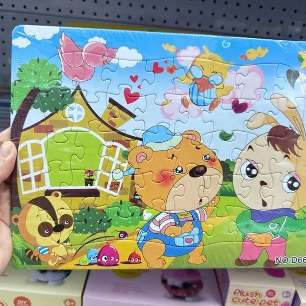 Puzzle dla dzieci PK12121 Zwierzątka i Domek - Kolorowa Układanka