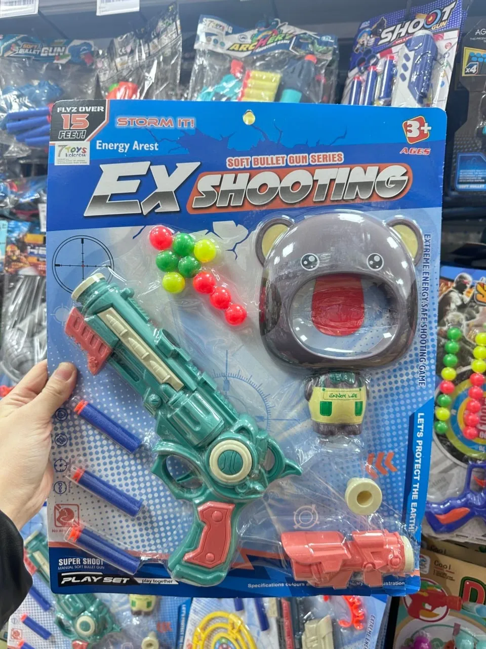 Pistolet EX Shooting Energy Arest z Tarczą Miś, na kule i rzutki