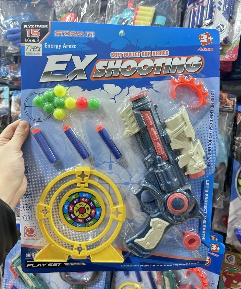 Pistolet EX Shooting Energy Arest na miękkie kule z tarczą, zestaw