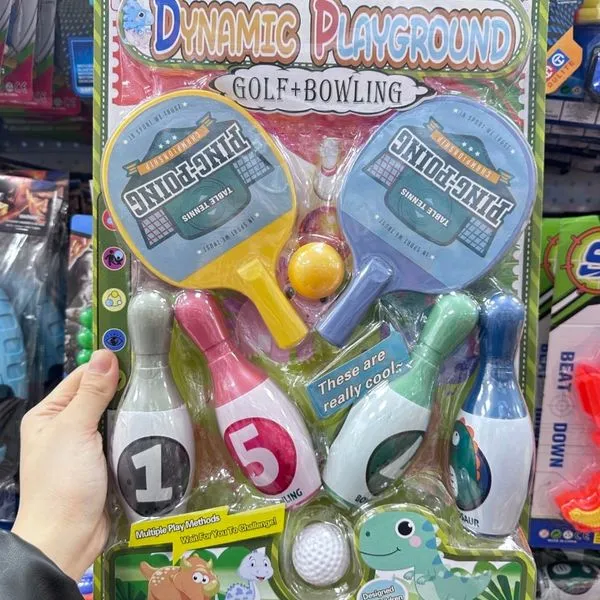 Zestaw zabawek Dynamic Playground Golf Bowling Ping-Pong Dino