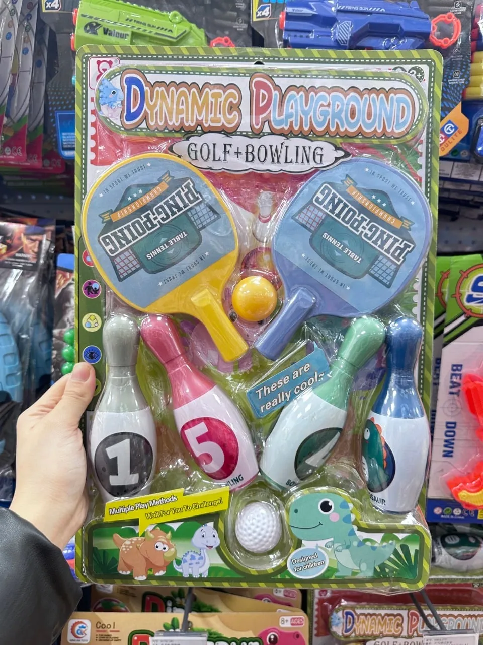 Zestaw zabawek Dynamic Playground Golf Bowling Ping-Pong Dino