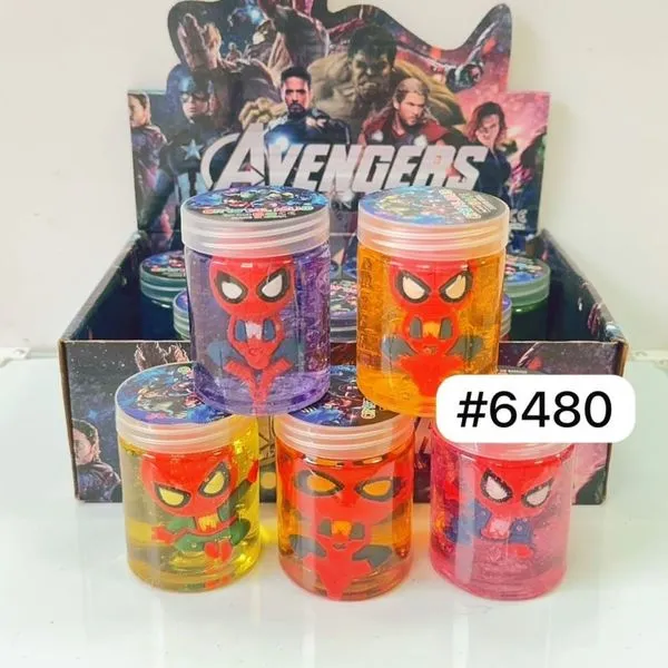 Slime Avengers w słoiczku z figurką Spider-Mana, mix, 24 szt.