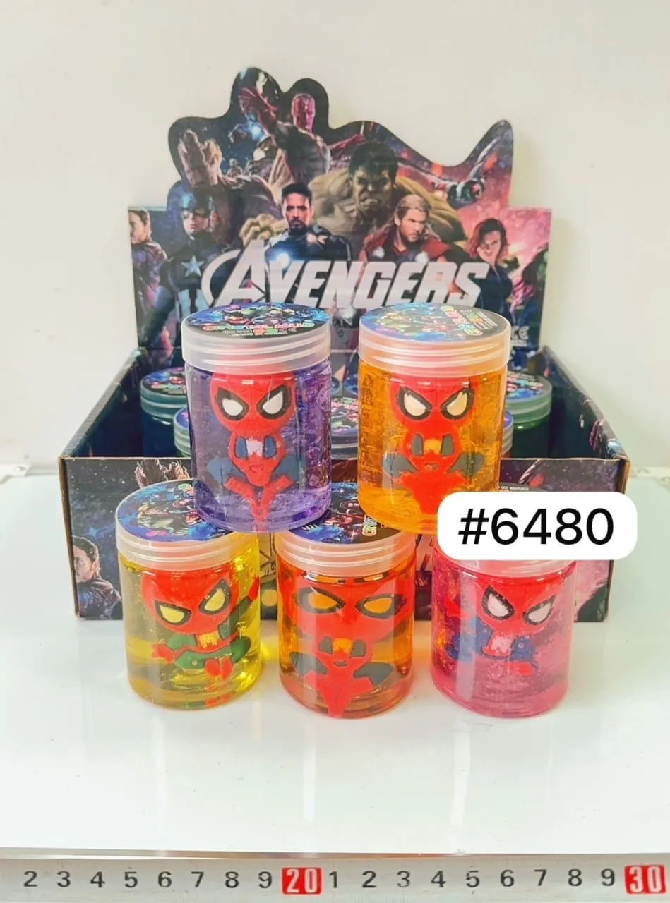 Slime Avengers w słoiczku z figurką Spider-Mana, mix, 24 szt.
