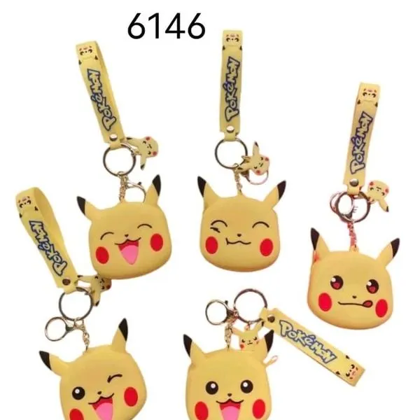 Brelok do Kluczy Pokemon Pikachu Gumowy z Paskiem - Mix Wzorów