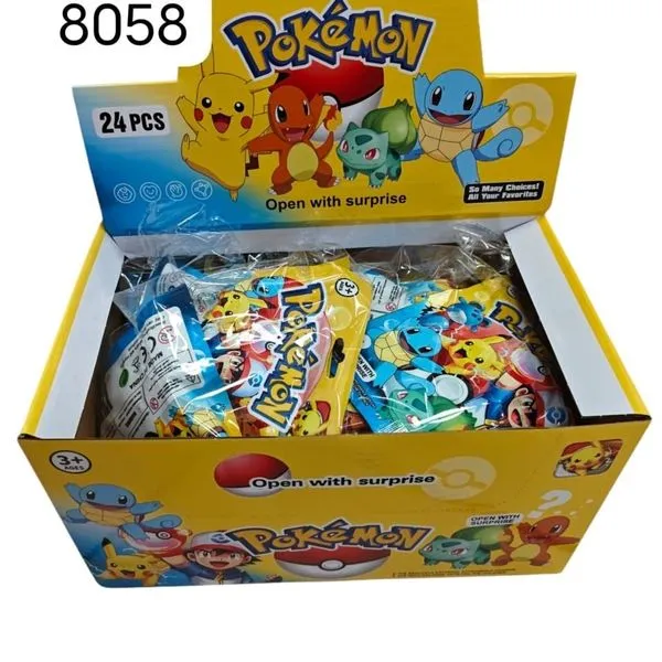 Saszetki Pokemon z niespodzianką, 24 szt. w żółtym displayu