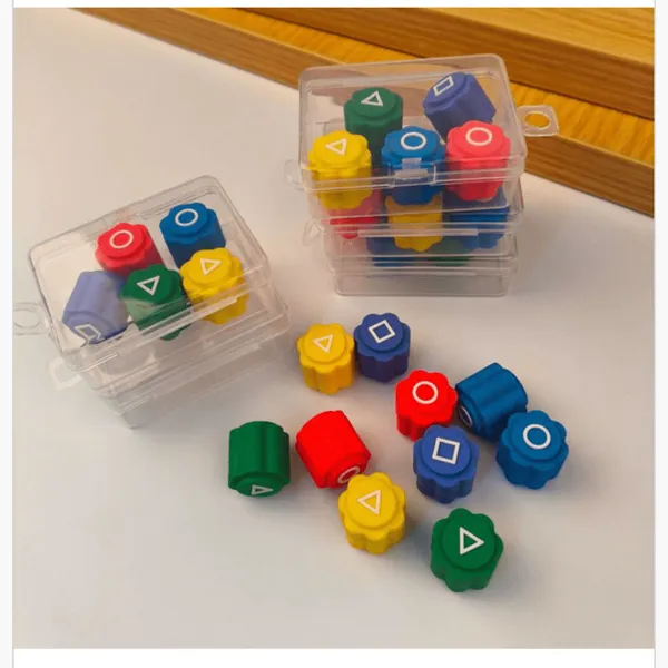 Gry Gonggi Squid Games - mini zabawki z symbolami, kolorowe plastikowe