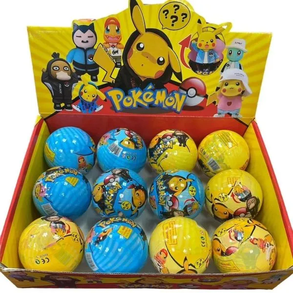 Kule z figurkami Pokemon, mix wzorów, niespodzianka, display 24 szt.