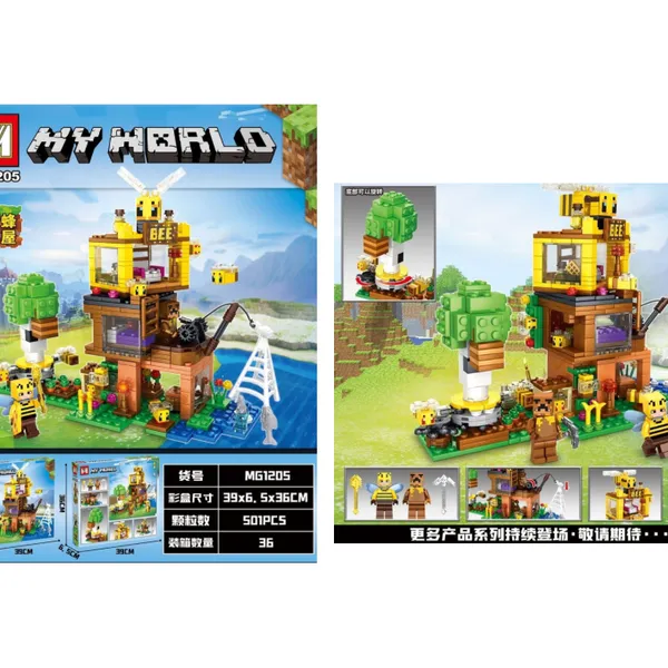 Klocki My World MG1205 Pszczeli Domek 501 el. zestaw z figurkami