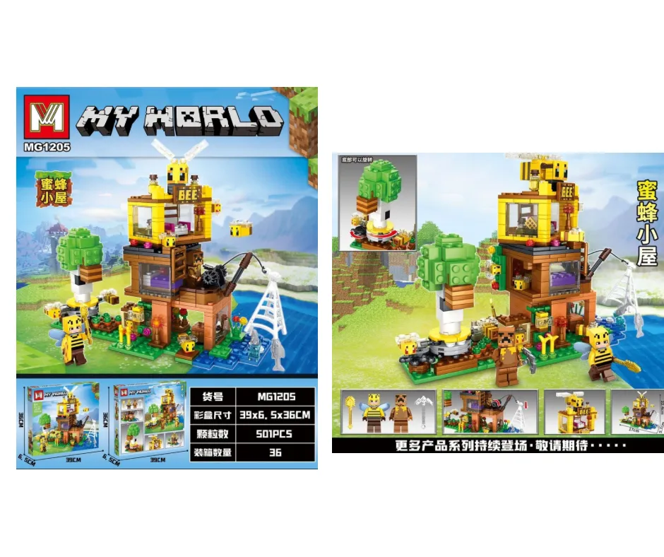 Klocki My World MG1205 Pszczeli Domek 501 el. zestaw z figurkami