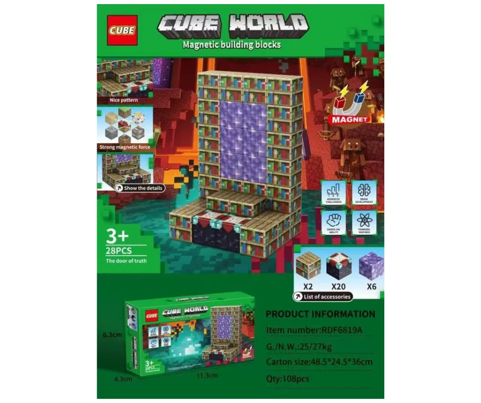 Klocki magnetyczne Cube World Portal 28 el. 3+