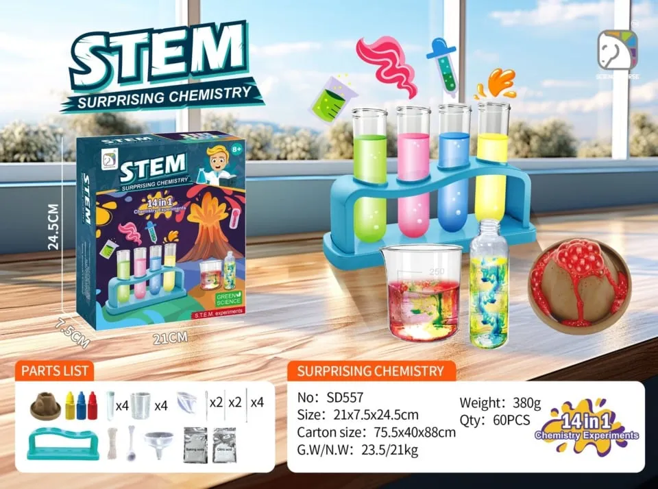Zestaw naukowy Surprising Chemistry 14w1 STEM SCIENCRSE, 21x7.5x24.5cm