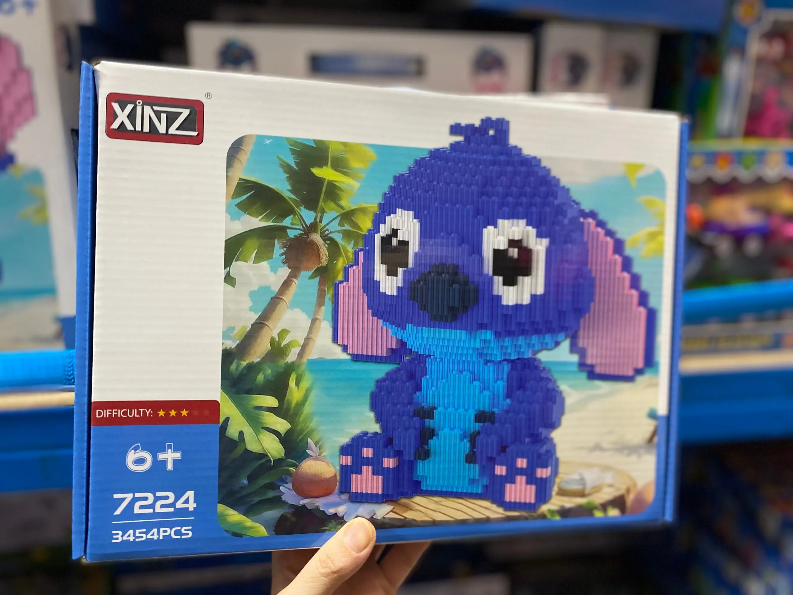 Klocki konstrukcyjne XINZ Stitch 7224, 3454 szt. niebiesko-różowe