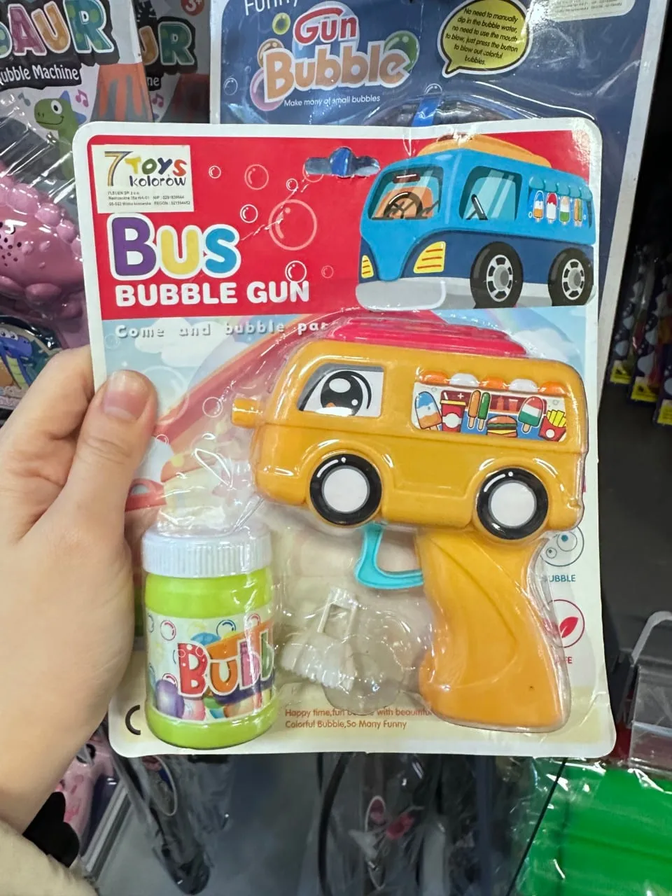 Pistolet na bańki Bus Bubble Gun PK12494, żółty autobus z lodami