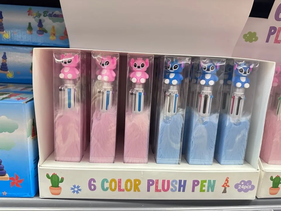 Długopis 6 kolorów Stitch pluszowy z figurką, 24 szt