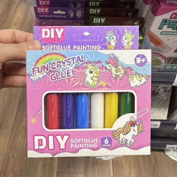 Zestaw DIY Fun Crystal Soft Glue Painting 6 kolorów - Jednorożce