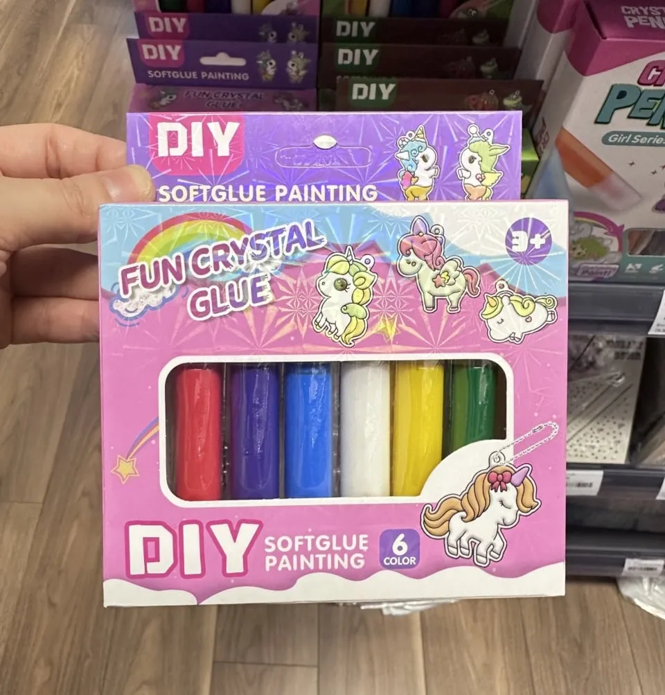 Zestaw DIY Fun Crystal Soft Glue Painting 6 kolorów - Jednorożce