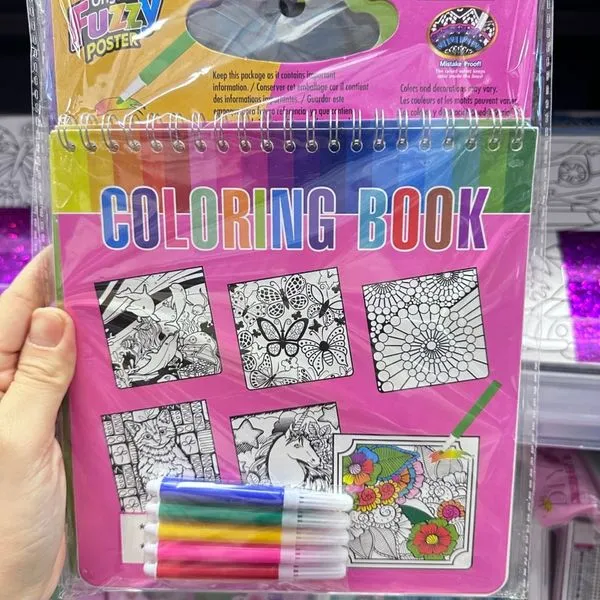 Zestaw Kreatywny Fuzzy Coloring Book Poster z flamastrami