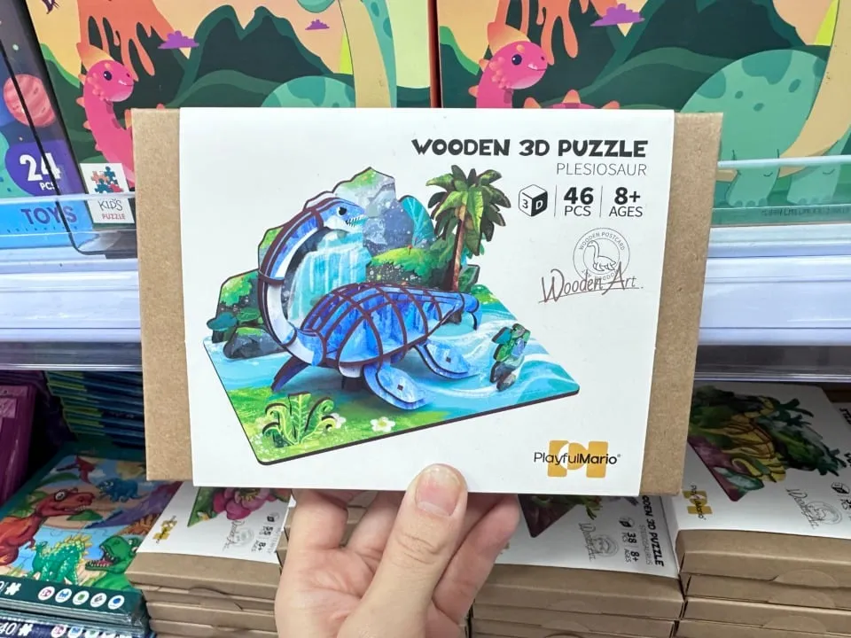 Drewniane puzzle 3D Plesiozaur 46 elementów PlayfulMario