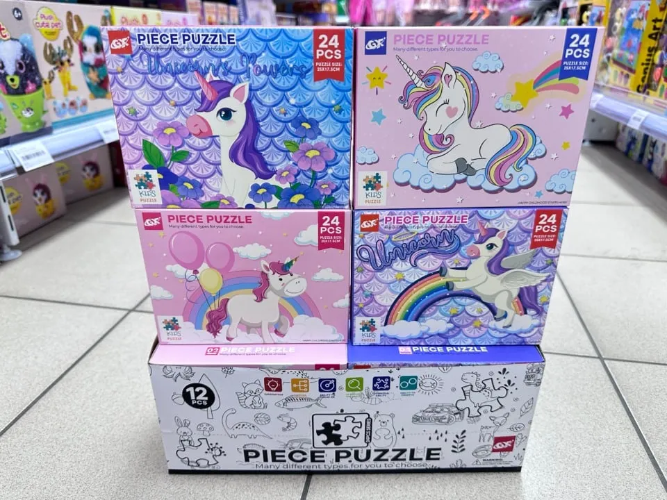 Puzzle z jednorożcem 24 sztuki, zestaw 25x17,5cm GX