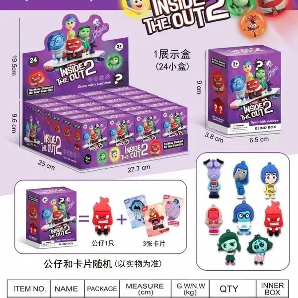 Pudełko Blind Box Inside Out 2 z Figurką + 3 Karty 19x9x6,5cm