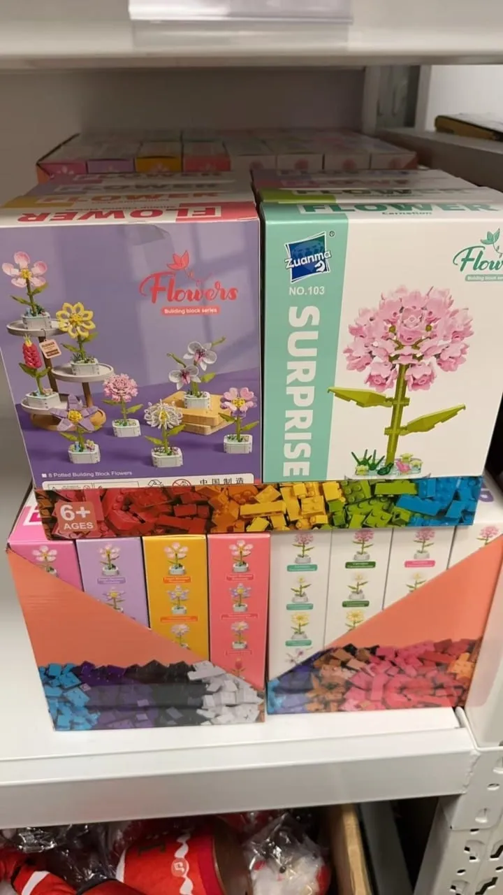 Klocki konstrukcyjne Kwiaty Flowers PK12632 Zuanma Display 8szt