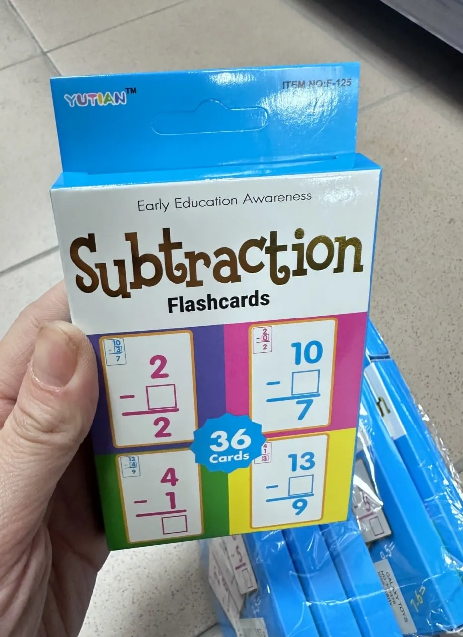 Karty edukacyjne Subtraction Flashcards 36 szt. Yutian do odejmowania