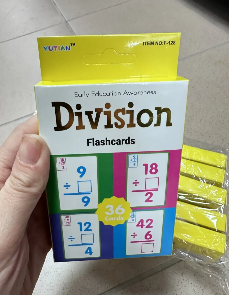 Karty edukacyjne Division Flashcards 36 szt. YUTIAN nauka dzielenia