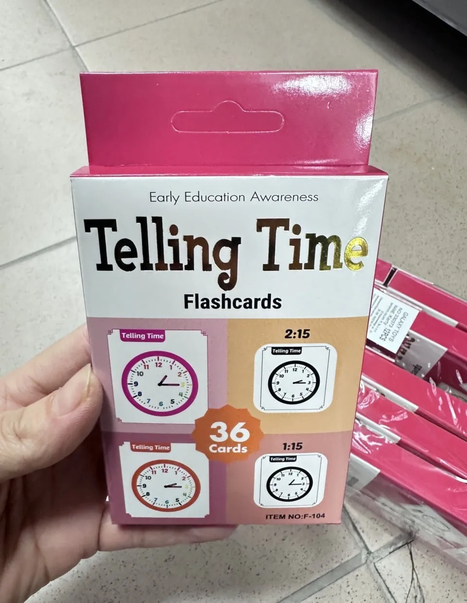 Fiszki edukacyjne Telling Time - nauka godzin, zestaw 36 kart
