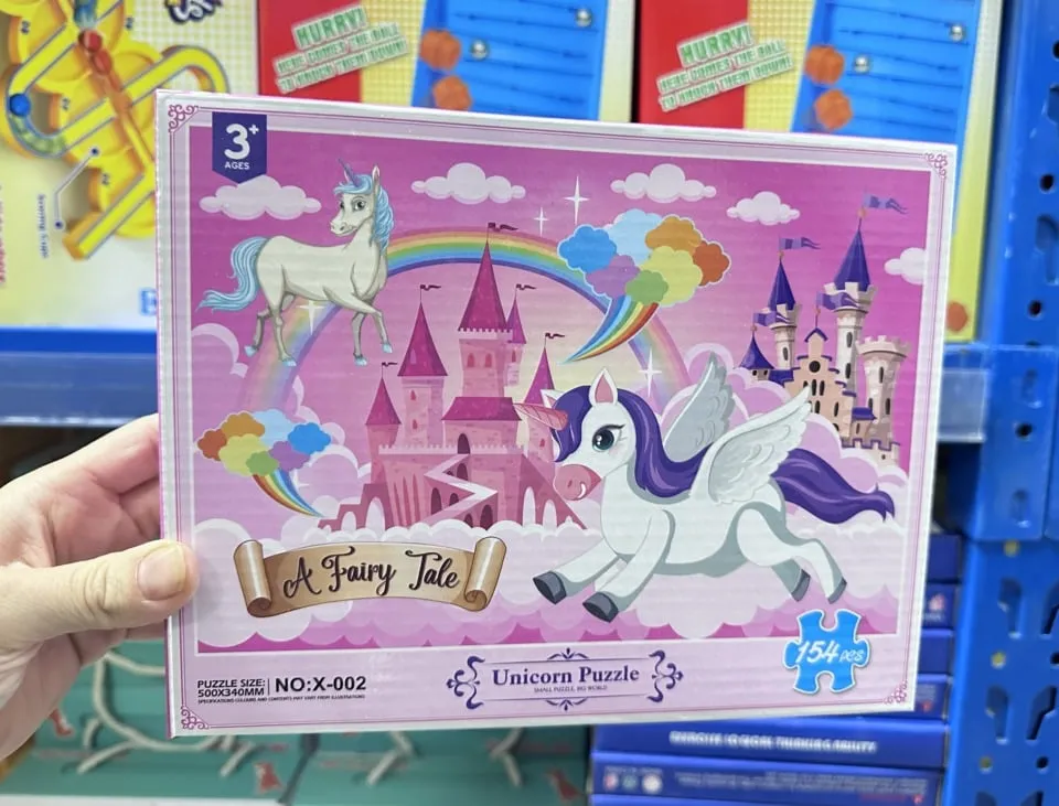 Puzzle "A Fairy Tale" Jednorożec i Zamek 154 el. 500x340mm