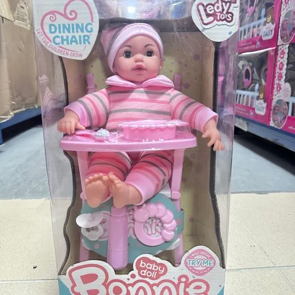 Lalka interaktywna Bonnie z krzesełkiem do karmienia Ledy Toys
