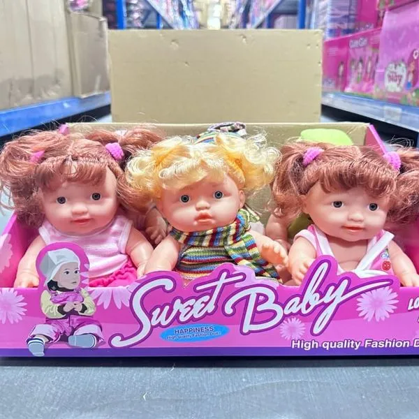 Zestaw 3 lalek Sweet Baby Lovely Kids - kolorowe fryzury