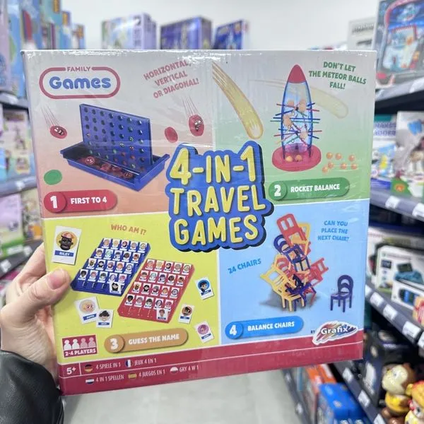 Zestaw 4 gier podróżnych 4in1 Travel Games Grafix