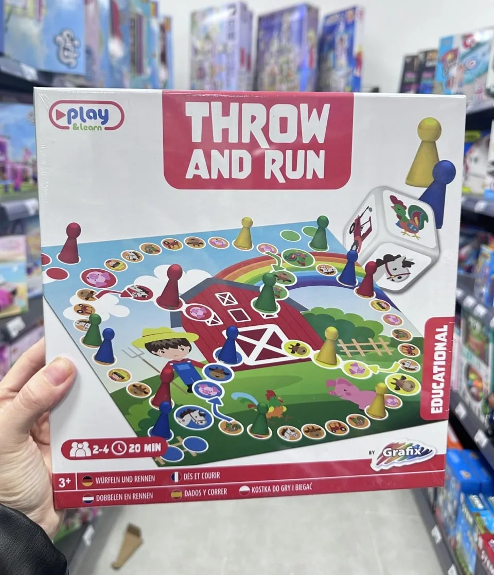 Gra planszowa edukacyjna Throw & Run - Motyw Farmy