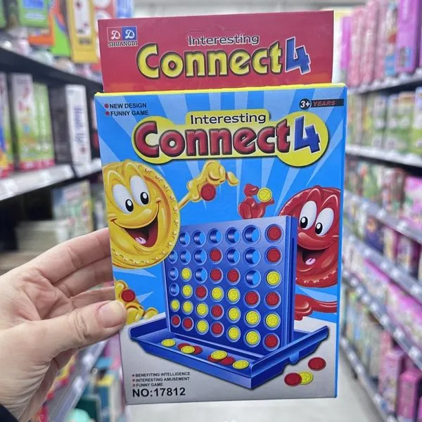 Gra logiczna Connect 4 Interesting od 3 lat, niebieska plansza