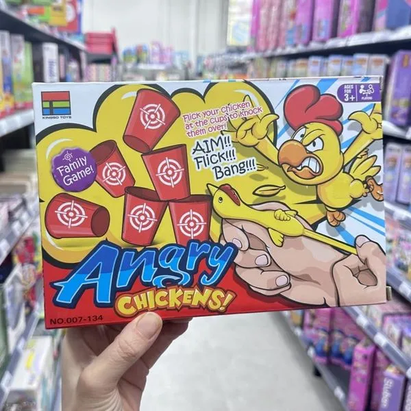 Gra zręcznościowa Angry Chickens z wyrzutnią, 3-8 lat