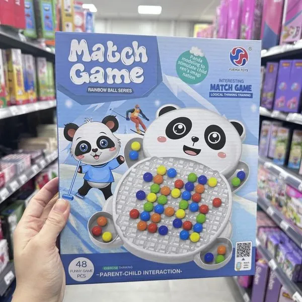 Gra logiczna Match Game Panda 48 kuleczek Rainbow Ball edukacyjna