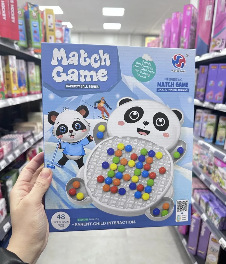 Gra logiczna Match Game Panda 48 kuleczek Rainbow Ball edukacyjna