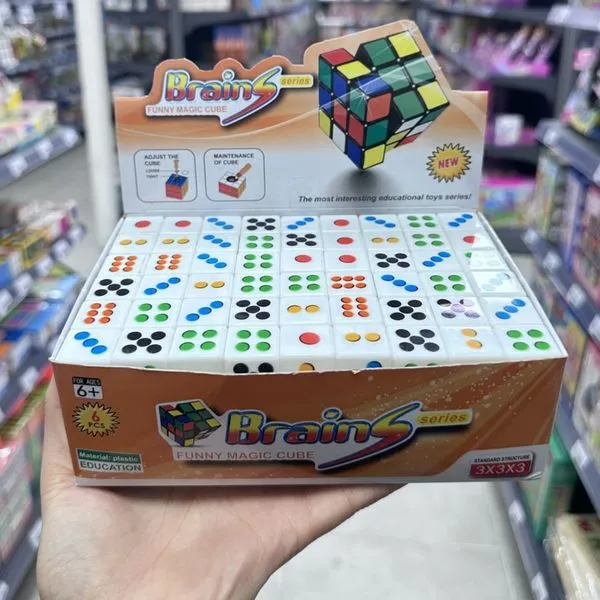 Kostka logiczna Brains Funny Magic Cube 3x3x3 biała kropki