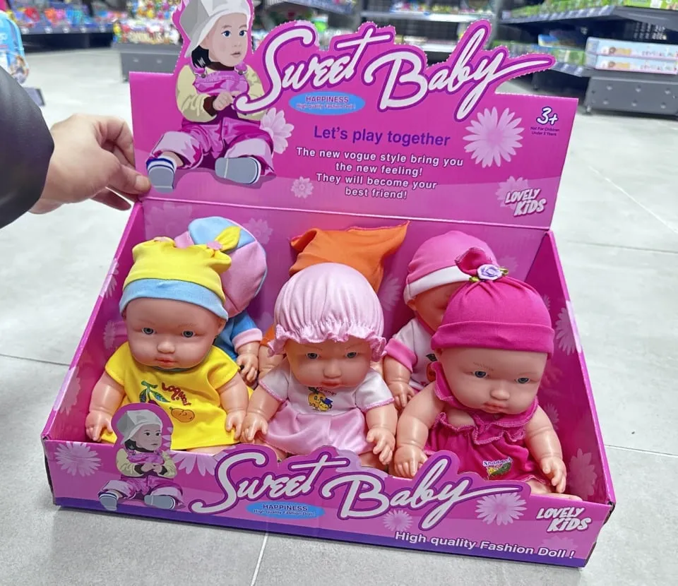 Lalka Sweet Baby zestaw 6 sztuk - kolorowe bobasy w ubrankach