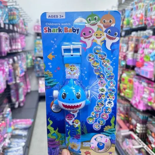 Zegarek dziecięcy Shark Baby z projekcją, niebieski 3D, 3+
