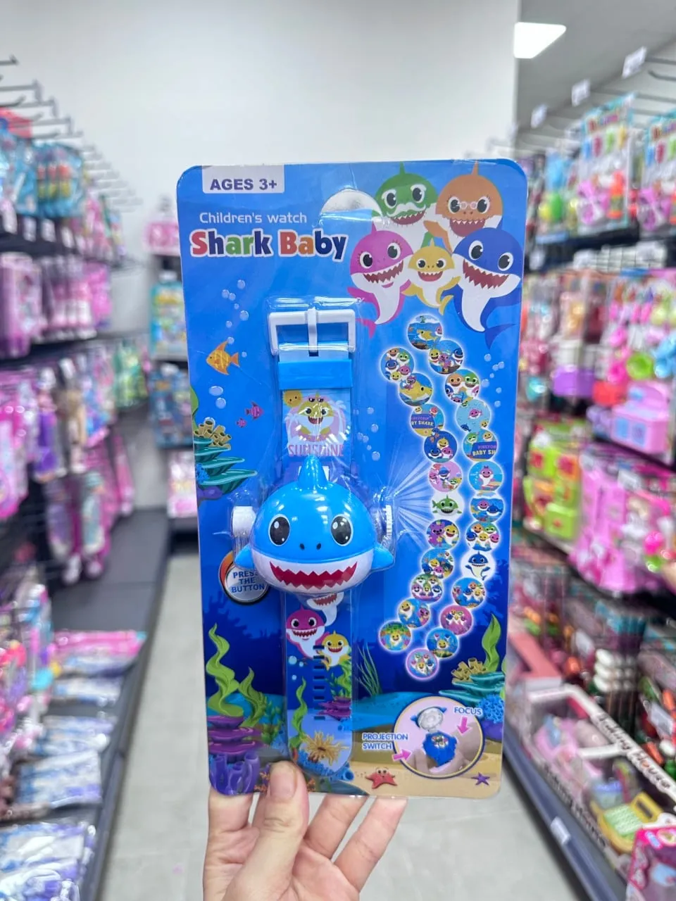 Zegarek dziecięcy Shark Baby z projekcją, niebieski 3D, 3+