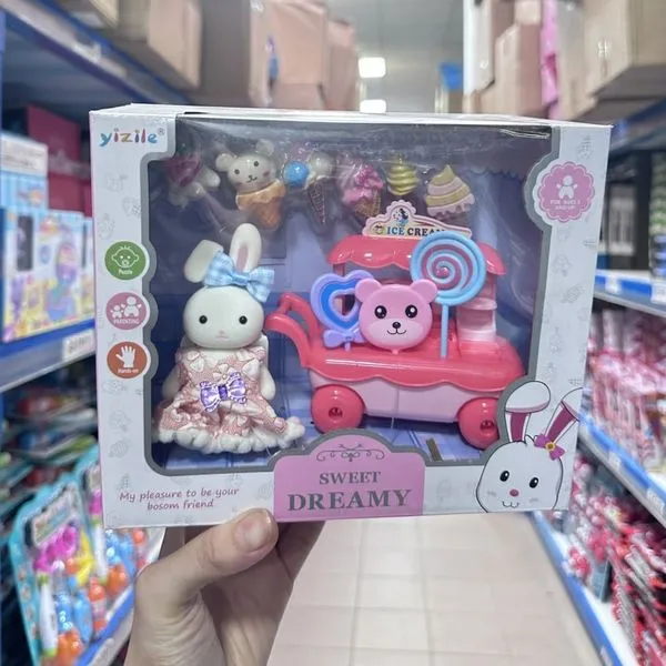 Zestaw Lalka Sweet Dreamy z wózkiem lodziarni Yizile PK12818