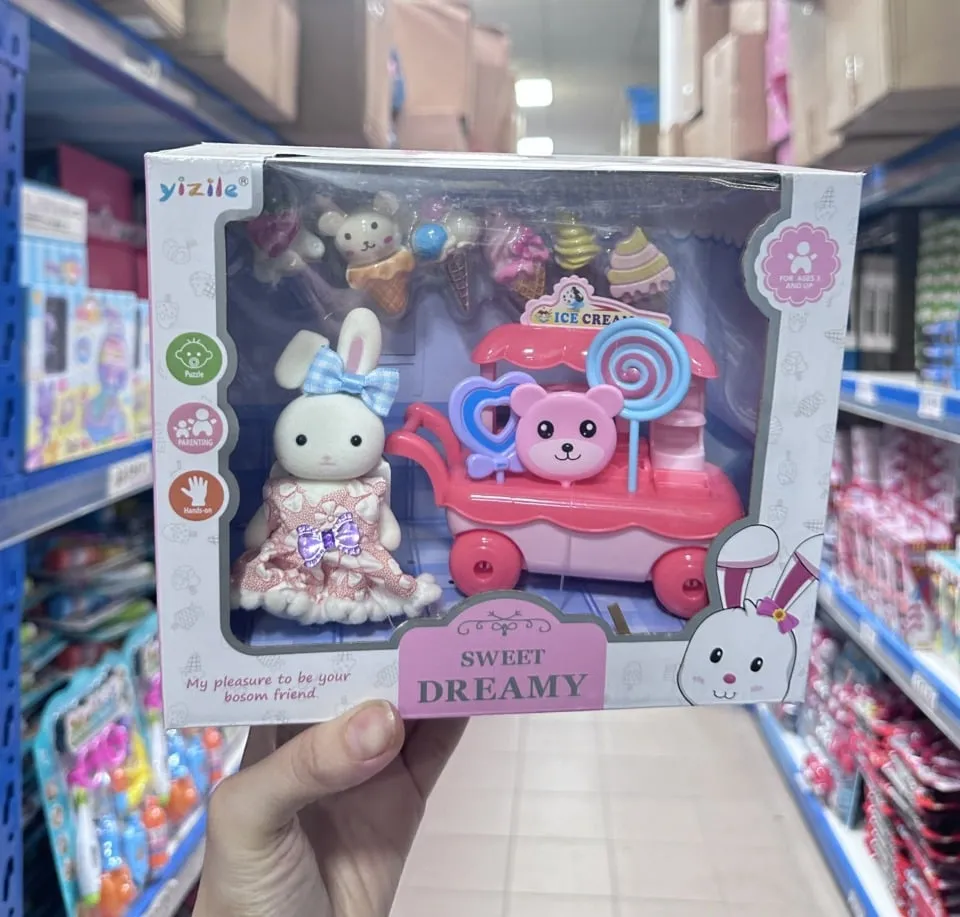 Zestaw Lalka Sweet Dreamy z wózkiem lodziarni Yizile PK12818