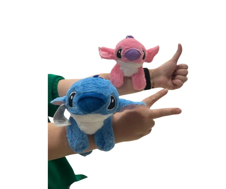 Maskotka pluszowa na rękę Stitch - niebieska i różowa, miękki plusz