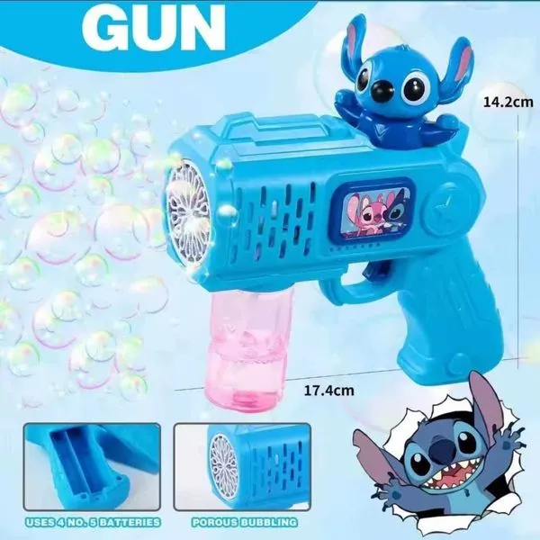 Pistolet na bańki Stitch 17,4x14,2cm - automat na baterie